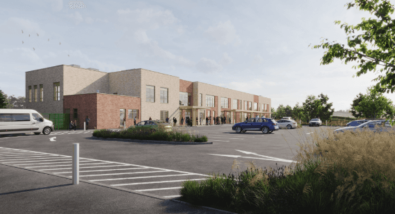 Artist's impression of the planned Basford East primary school near Crewe