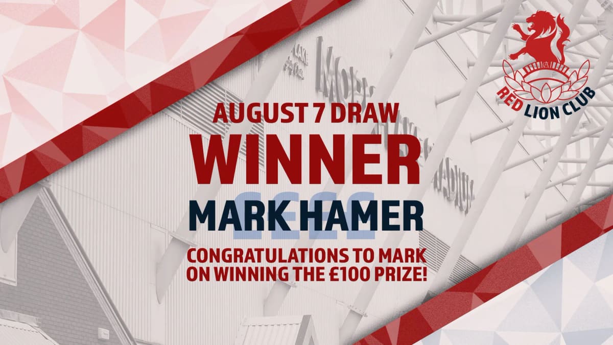Crewe Alexandra Red Lion Club Draw: Mark Hamer Wins — Crewe news photo (Crewe Alexandra FC)
