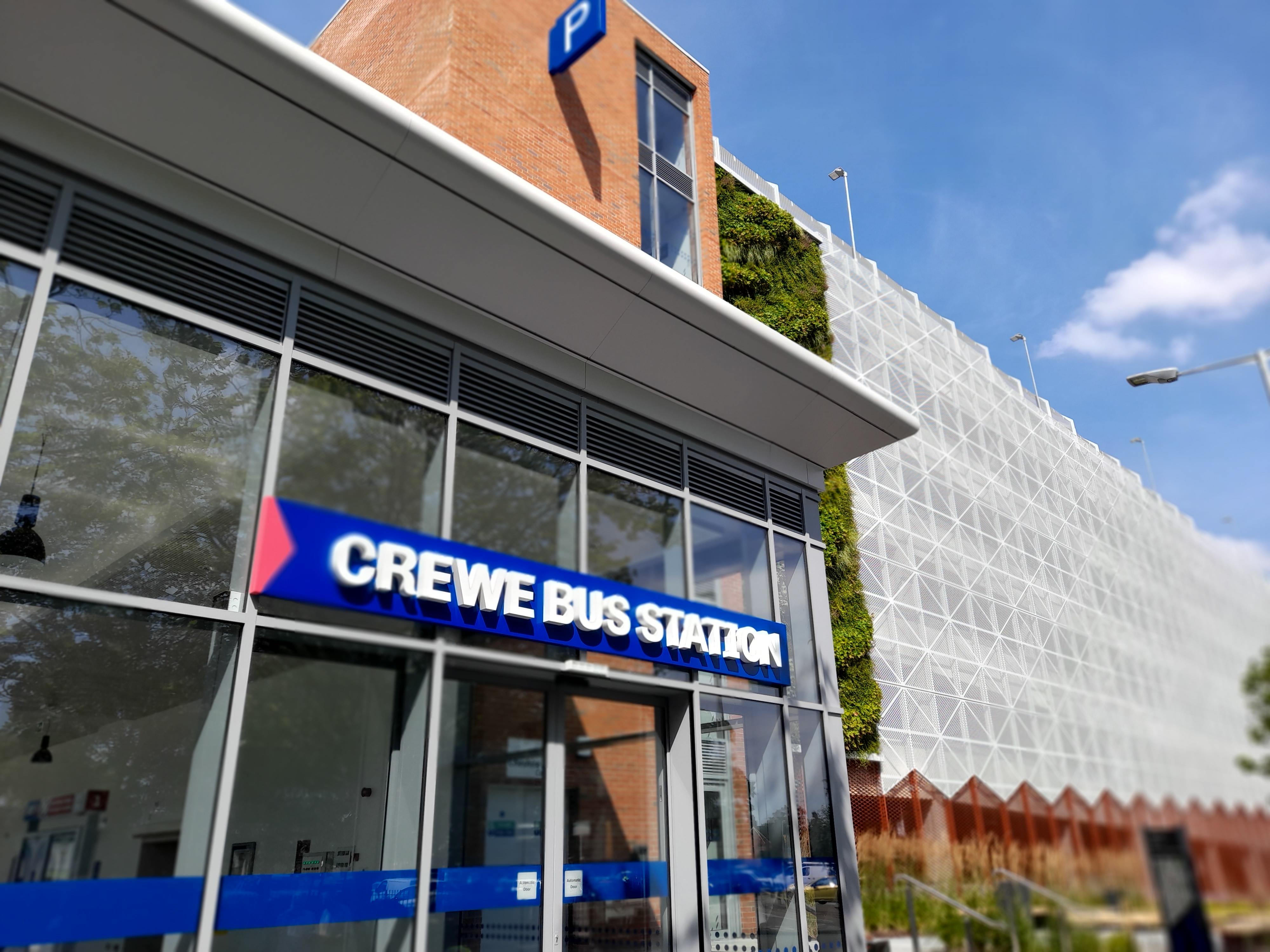 Buses waiting at Crewe bus station